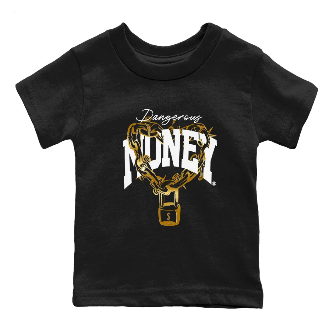 Best variety Kids Limited supply Air SNRT Gold Dangerous Tees - 1 Money Sneaker Black Jordan Metallic