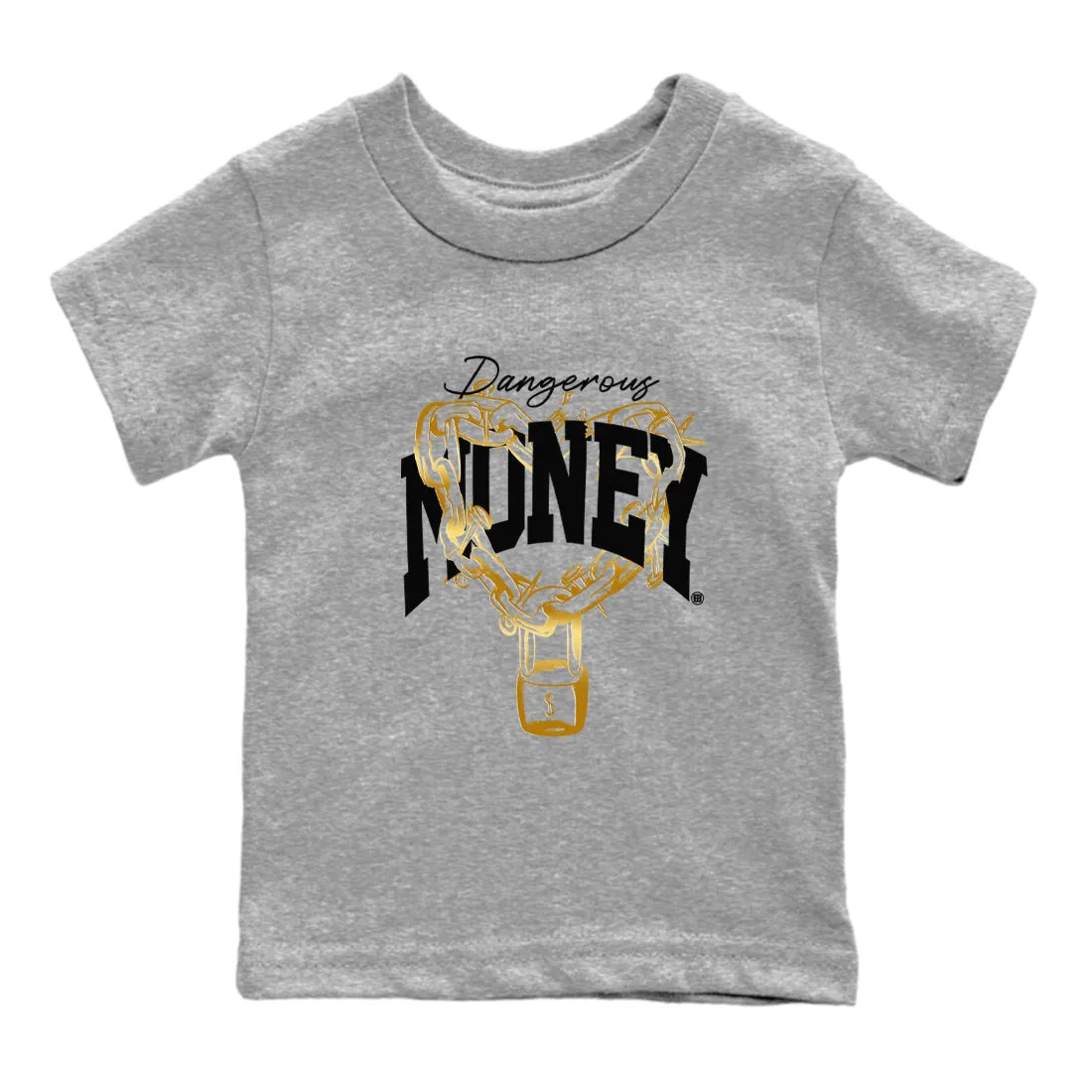 Best variety Kids Limited supply Air SNRT Gold Dangerous Tees - 1 Money Sneaker Black Jordan Metallic