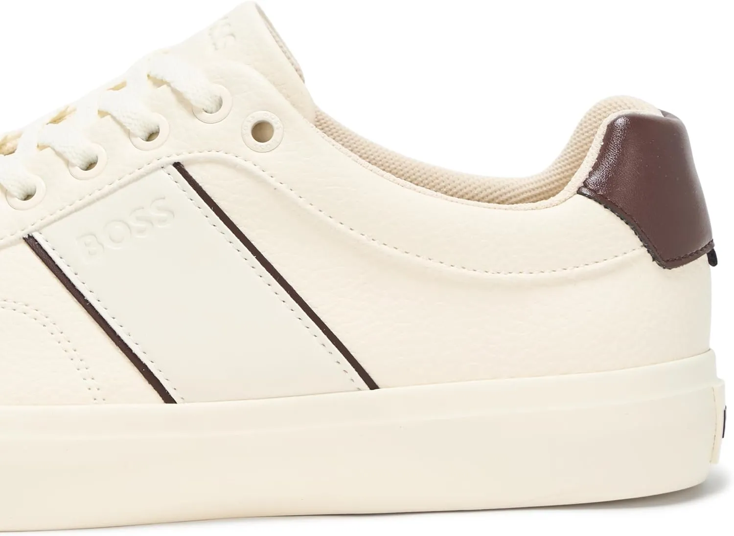 BOSS Men's Aiden Logo Block Leather Low Top Sneaker
