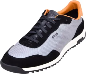 BOSS Men's Zayn Low Profile Suede Leather Two Tone Sneaker