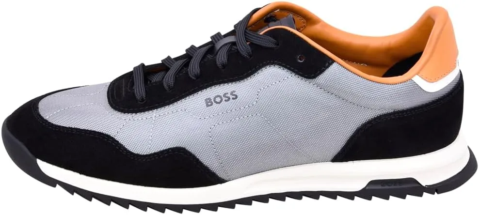 BOSS Men's Zayn Low Profile Suede Leather Two Tone Sneaker