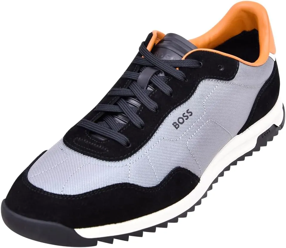 BOSS Men's Zayn Low Profile Suede Leather Two Tone Sneaker