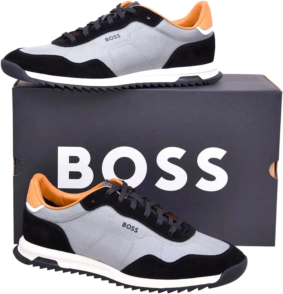 BOSS Men's Zayn Low Profile Suede Leather Two Tone Sneaker