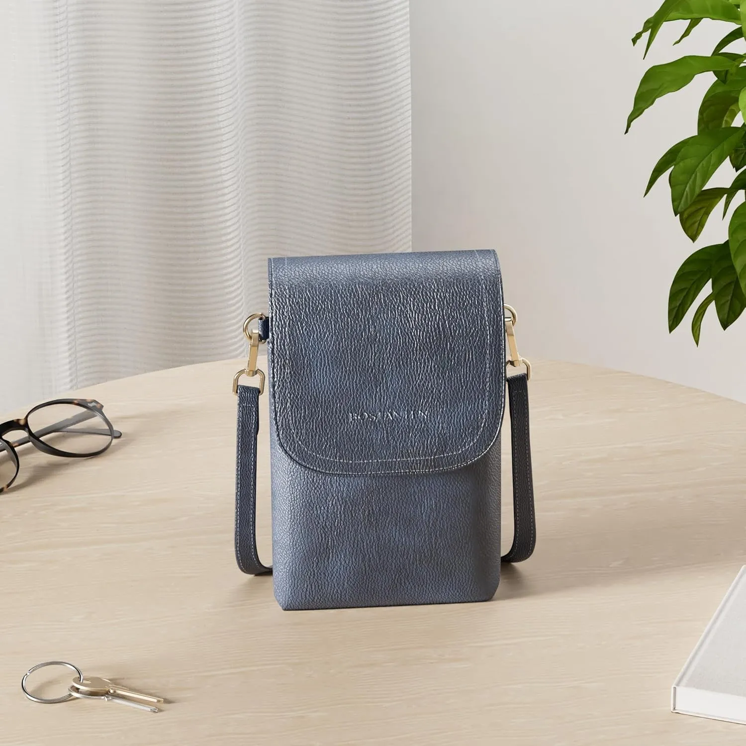 BOSTANTEN Vegan Leather Small Crossbody Bags for Women Designer Cell Phone Bag Wallet Purses Adjustable Strap