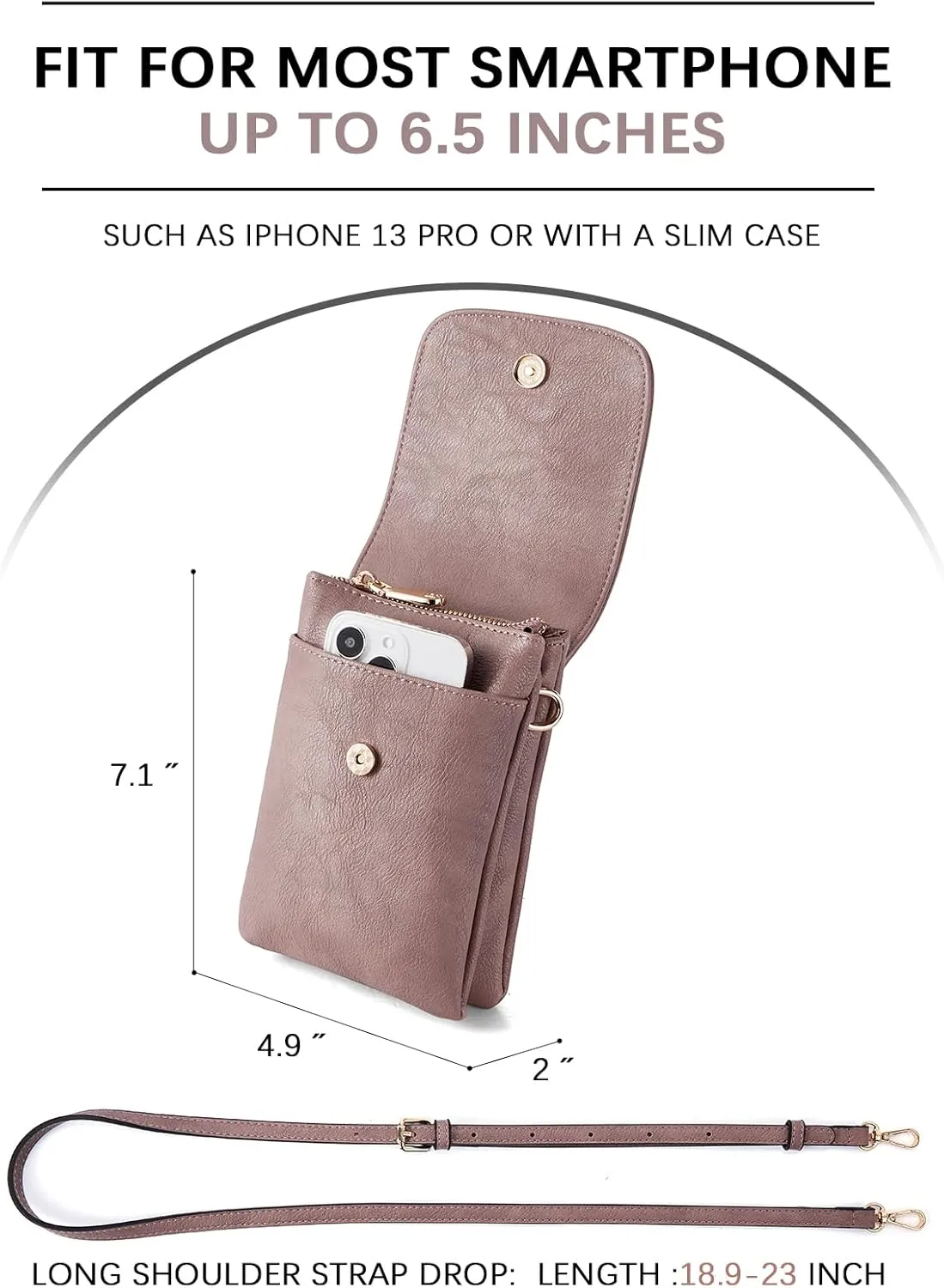 BOSTANTEN Vegan Leather Small Crossbody Bags for Women Designer Cell Phone Bag Wallet Purses Adjustable Strap