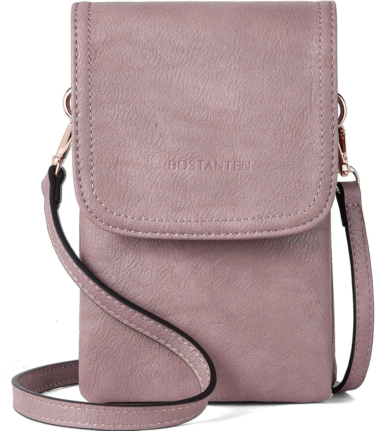 BOSTANTEN Vegan Leather Small Crossbody Bags for Women Designer Cell Phone Bag Wallet Purses Adjustable Strap