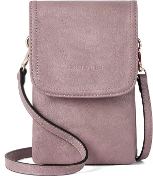 BOSTANTEN Vegan Leather Small Crossbody Bags for Women Designer Cell Phone Bag Wallet Purses Adjustable Strap