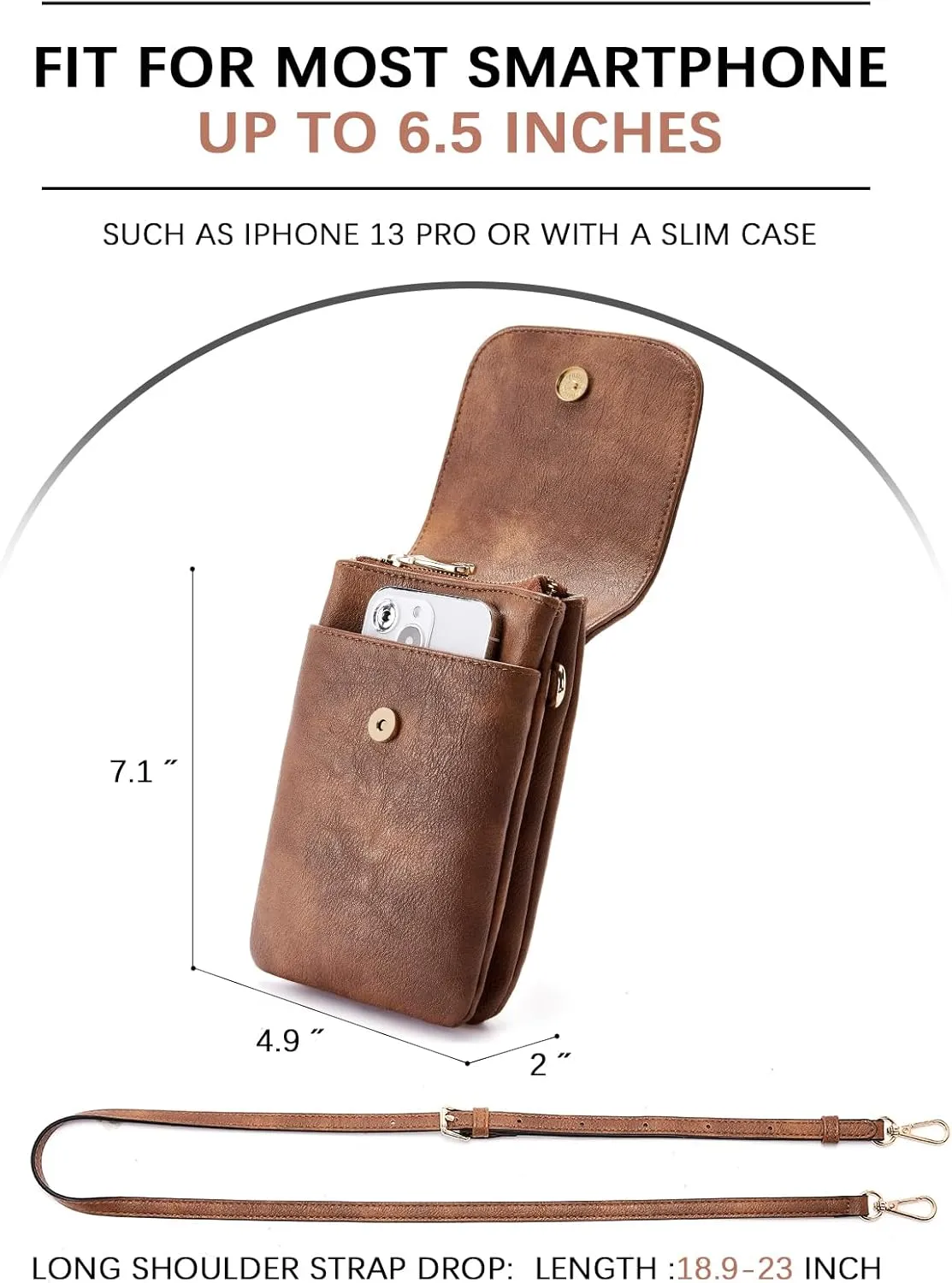 BOSTANTEN Vegan Leather Small Crossbody Bags for Women Designer Cell Phone Bag Wallet Purses Adjustable Strap