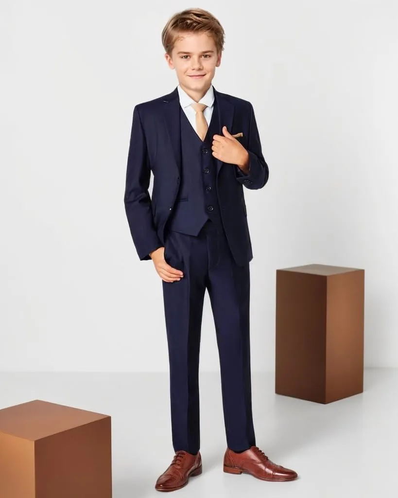 Boys' Formal Suit Set Slim Fit Kids Formal Suits Toddler Tuxedo Wedding Prom Classic Outfit for Teen