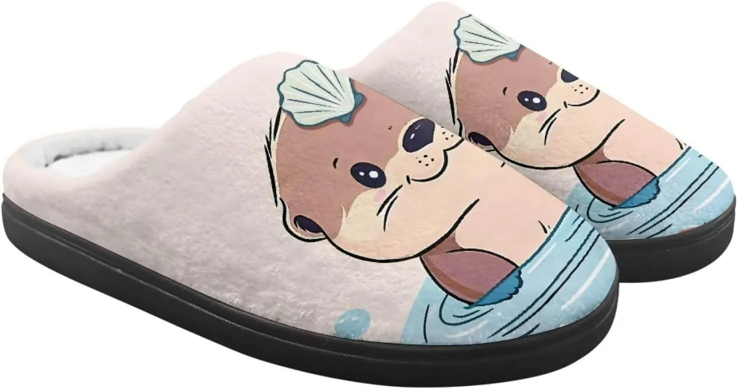Boys Girls House Slippers Kids Animal Winter Slippers Soft Plush Warm Slippers Indoor Non Slip Fuzzy Flat Shoes Size 9-15