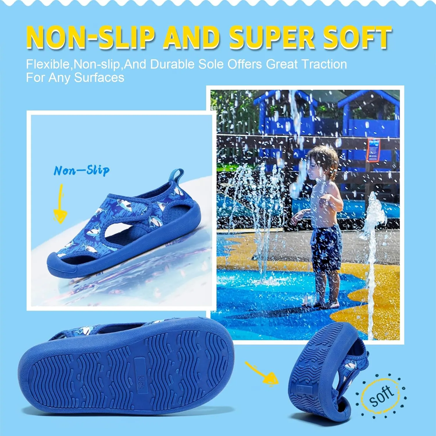 Boys Girls Water Shoes Quick-Dry Cute Beach Swim Pool Shoes
