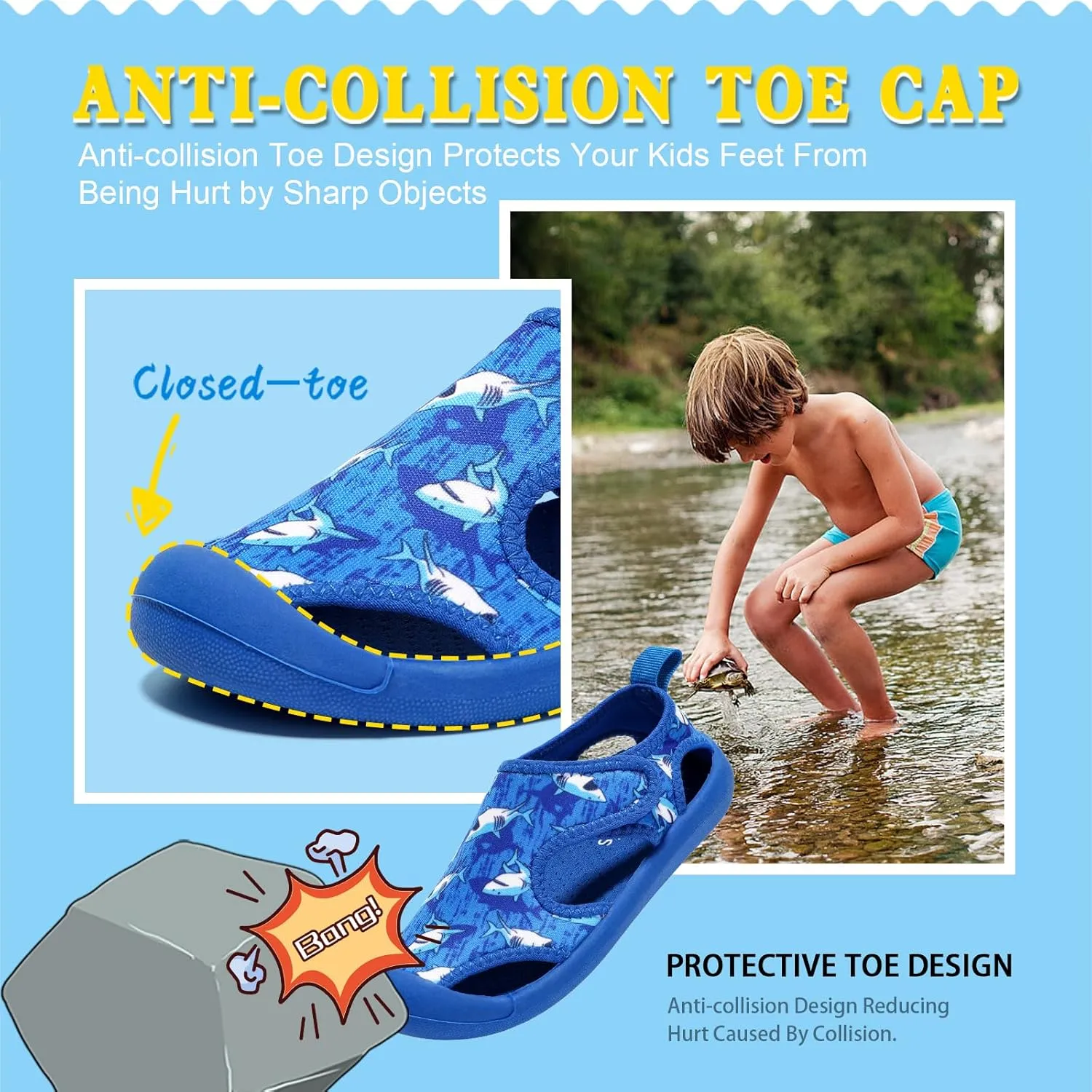 Boys Girls Water Shoes Quick-Dry Cute Beach Swim Pool Shoes