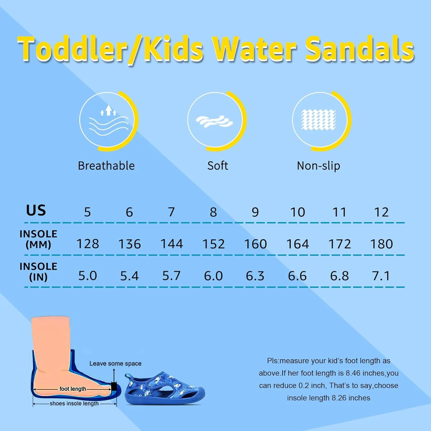 Boys Girls Water Shoes Quick-Dry Cute Beach Swim Pool Shoes