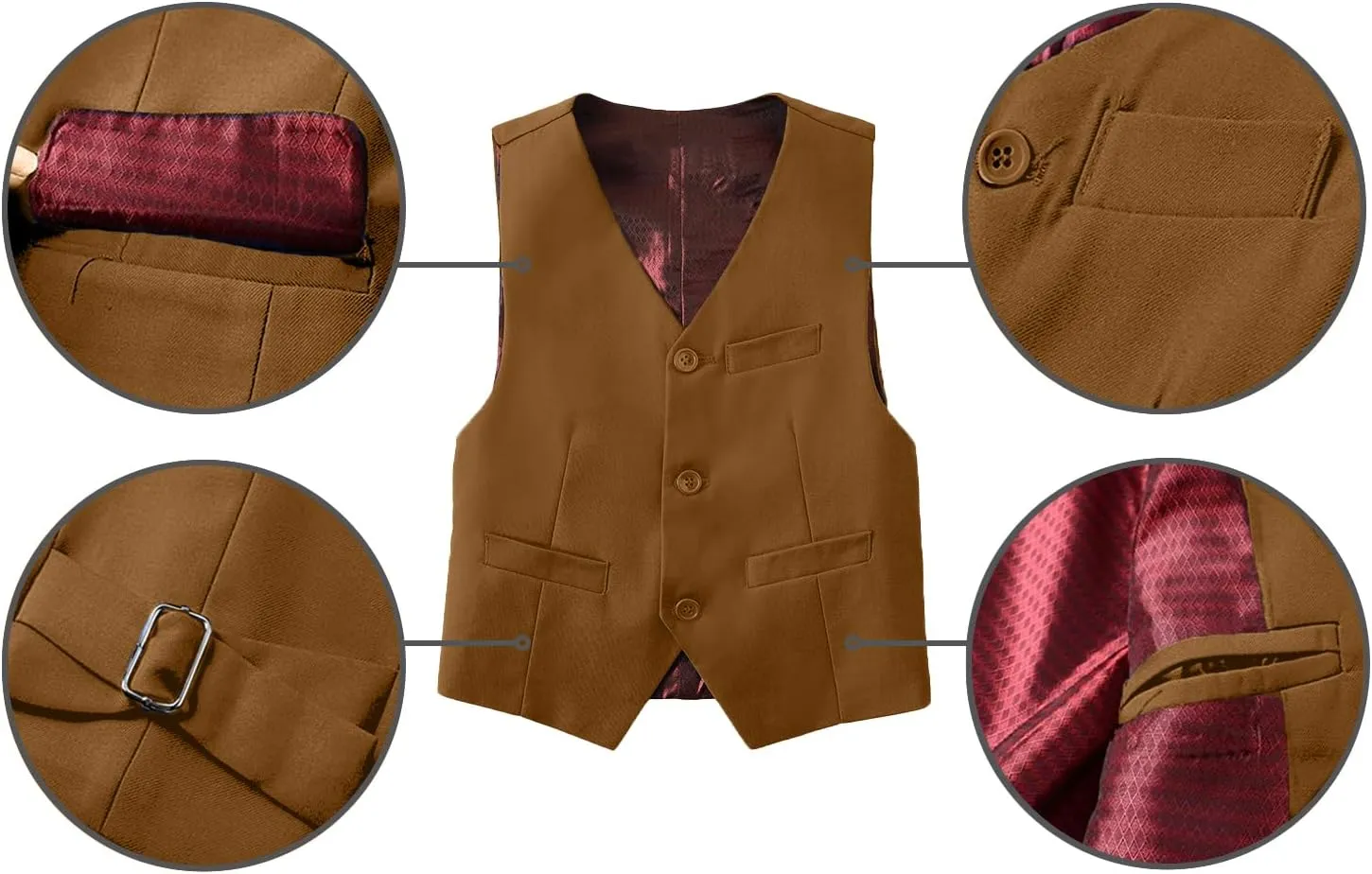 Boys Suits 5 Piece Formal Suit Set Slim Fit Formal Dress Clothes Ring Bearer Outfit for Kids
