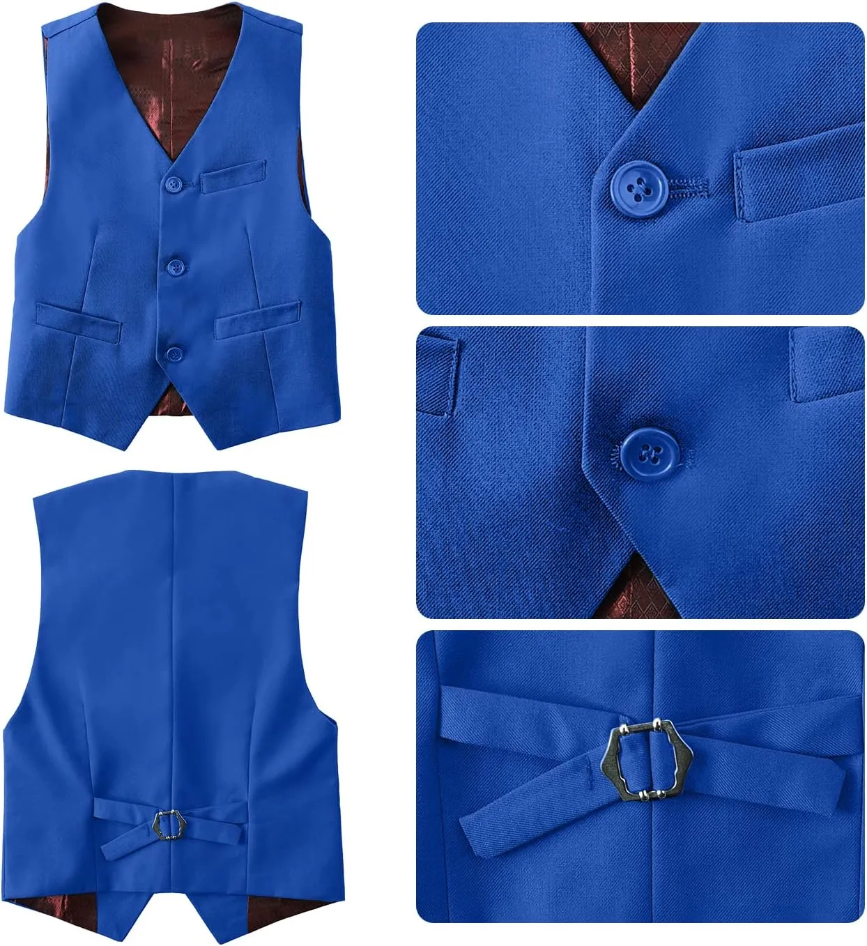 Boys Suits Slim Fit 4 Piece Formal Dresswear Suit for Kids Tuxedo Wedding Set Toddler Boy Dress with Vest Shirt Pants and Tie