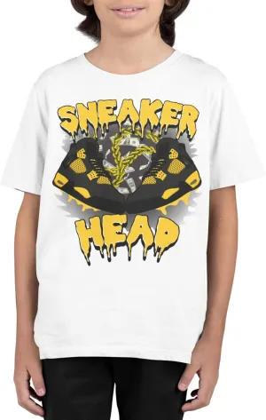 Boys T Shirt (Youth) Kids Sneaker Head in Jordan 4 Thunder Colors, Big Kids Graphic Tee