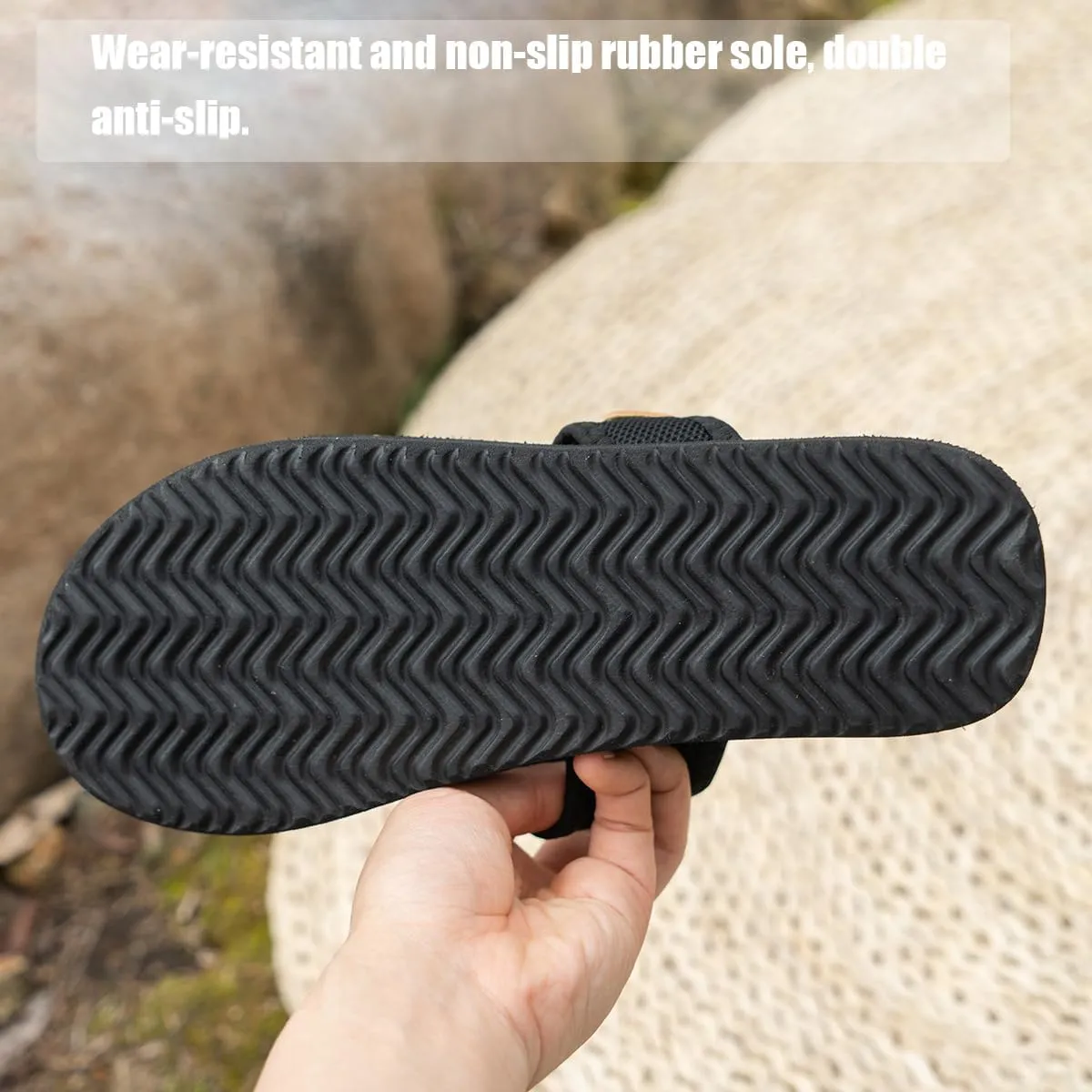 Breathable Mesh Slide Sandals For Women,Hollow Mesh Slide Sandals With Toe Loop, Summer Casual Mesh Flats Slippers
