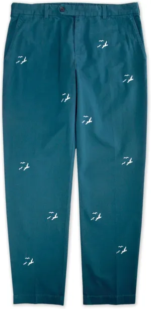 Brooks Brothers Men's Milano Fit Seagull Embroidered Garment Dyed Chino Pants,