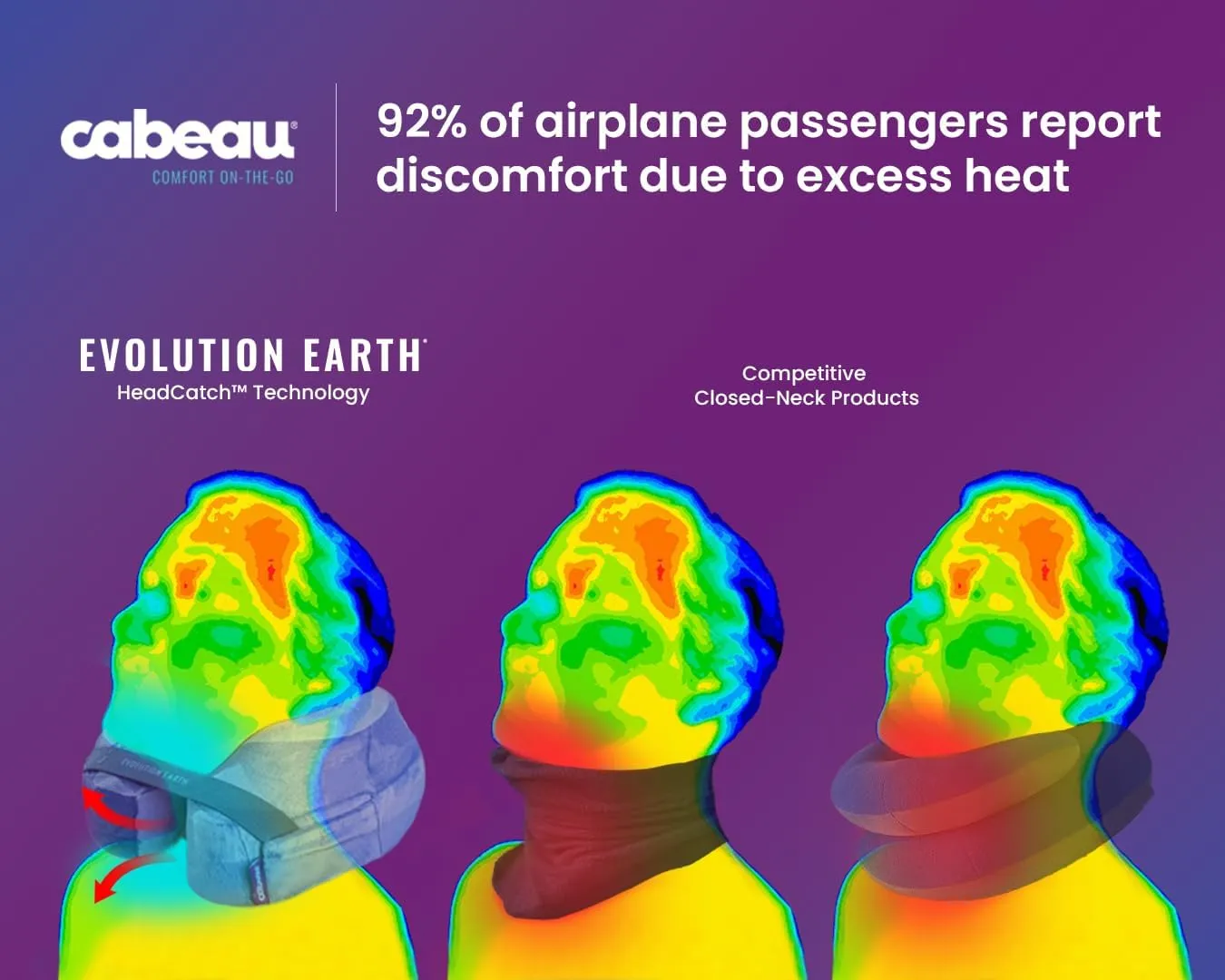 Cabeau Best Neck Pillow for Travel – Evolution Earth – 360° Head, Neck and Chin Support for Sleeping – Sustainable Memory Foam (Water)