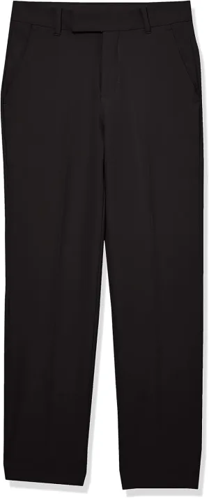 Calvin Klein Boys' Flat Suit Dress Pant, Straight Leg Fit & Hemmed Bottom, Belt Loops & Functional Front Pockets