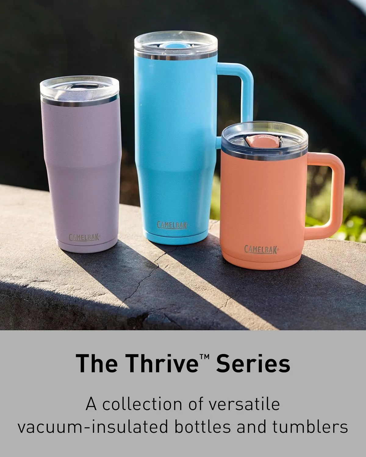 CamelBak Thrive Leak-Proof 16 oz Mug, Insulated Stainless Steel - For travel, coffee, tea, hot beverages - Spill Proof - Cup-holder Compatible, Purple Sky