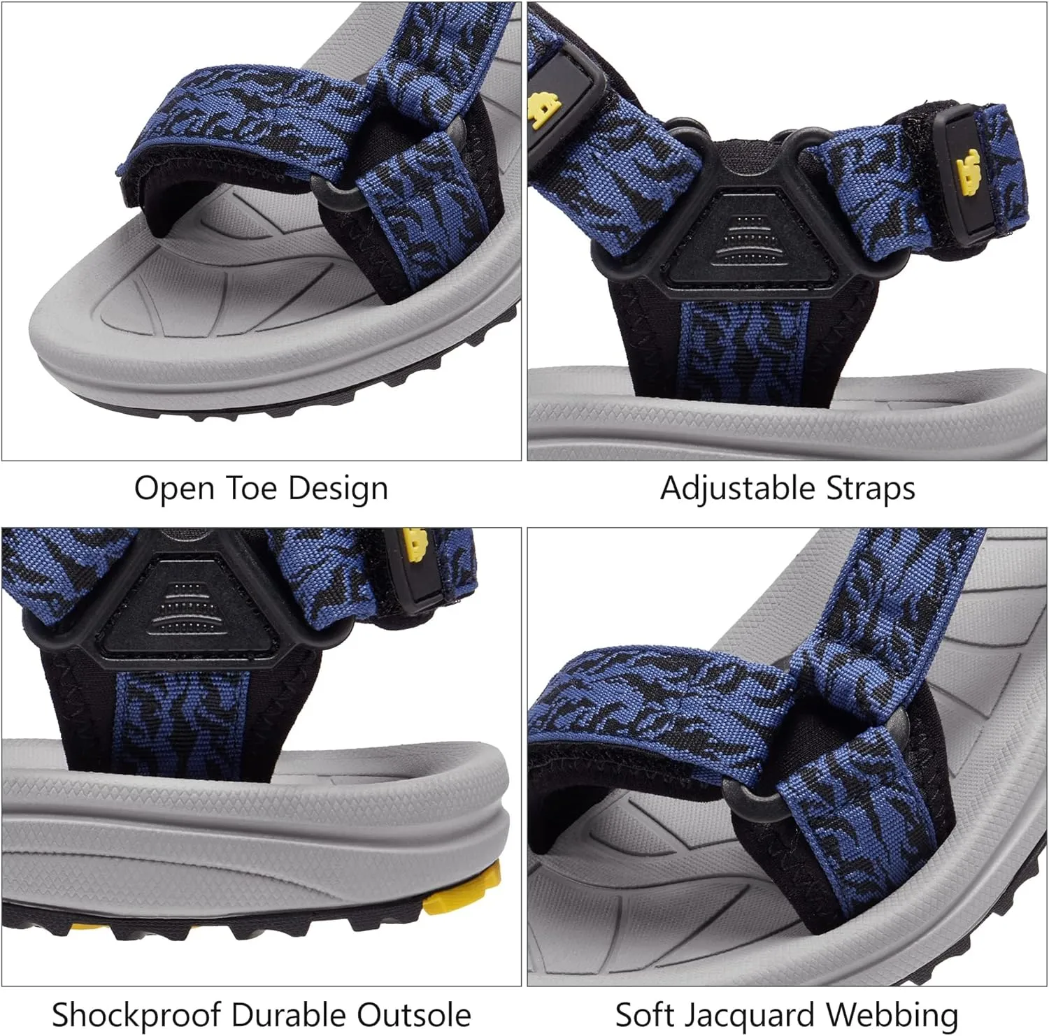 CAMELSPORTS Mens Athletic Sandals Outdoor Strap Summer Beach Sandals Waterproof Fisherman Water Shoes Open Toe Sport Gym Hiking Sandal
