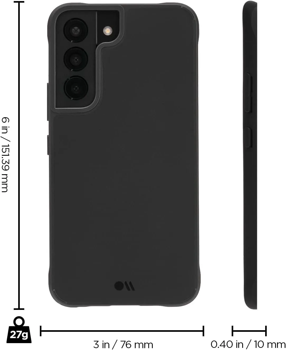 Case-Mate - TOUGH Series - PROTECTION PACK - Case and Screen Protector for Samsung Galaxy S22 - Slim - 10 ft Drop Protection - 6.1 Inch - Black