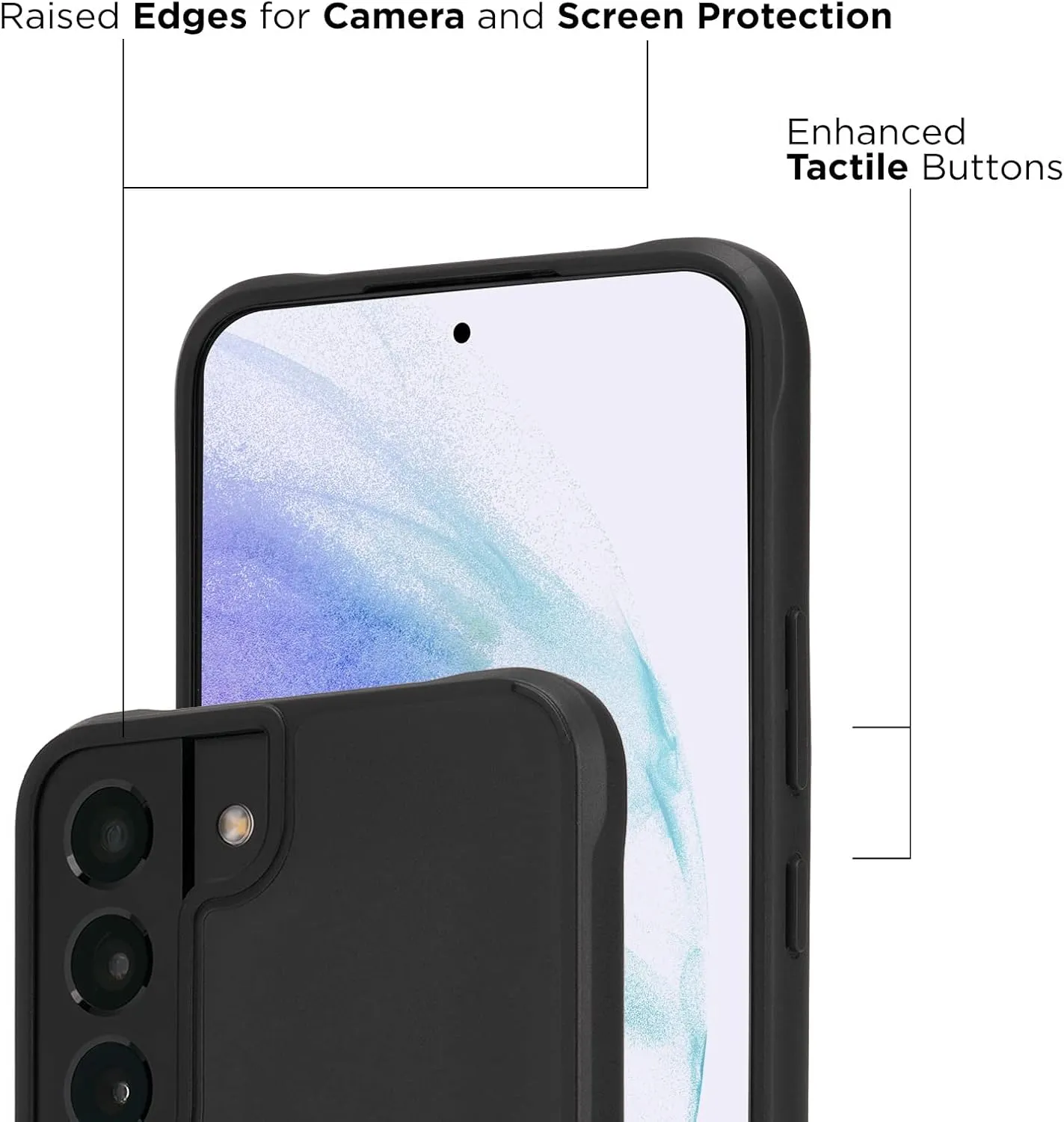 Case-Mate - TOUGH Series - PROTECTION PACK - Case and Screen Protector for Samsung Galaxy S22 - Slim - 10 ft Drop Protection - 6.1 Inch - Black