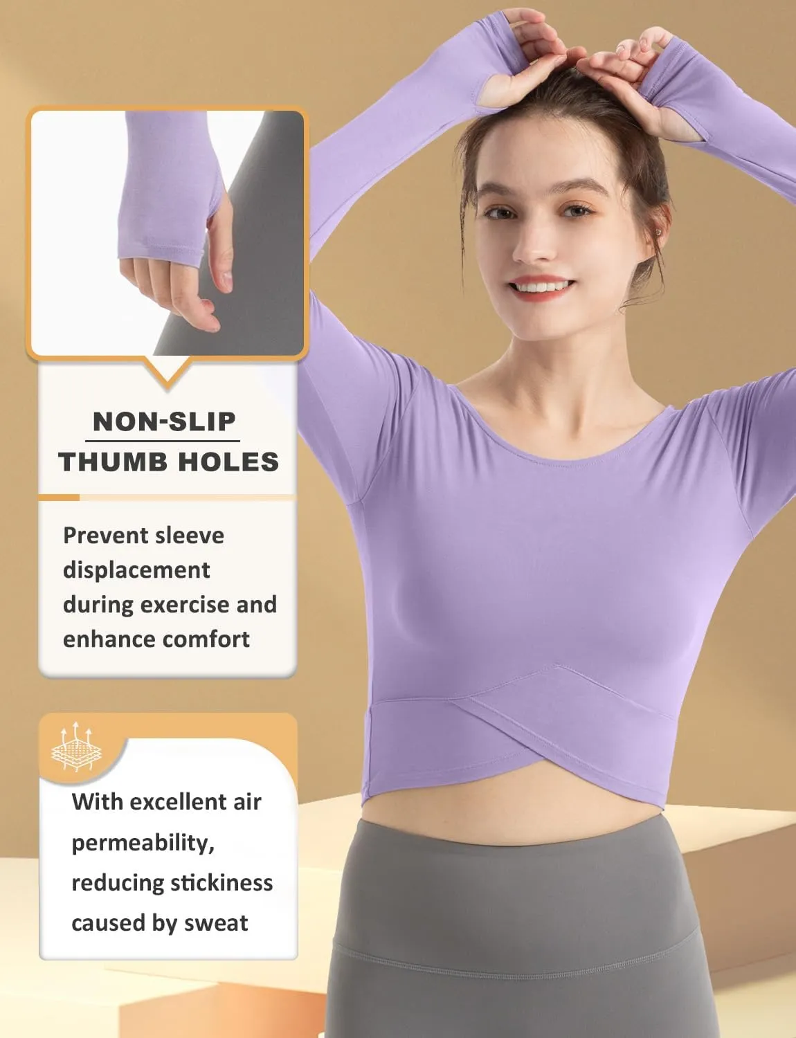 CHAMWEY Women‘s Workout T-Shirt Cropped Tops Crewneck Moisture Wicking Quick Dry Slim fit