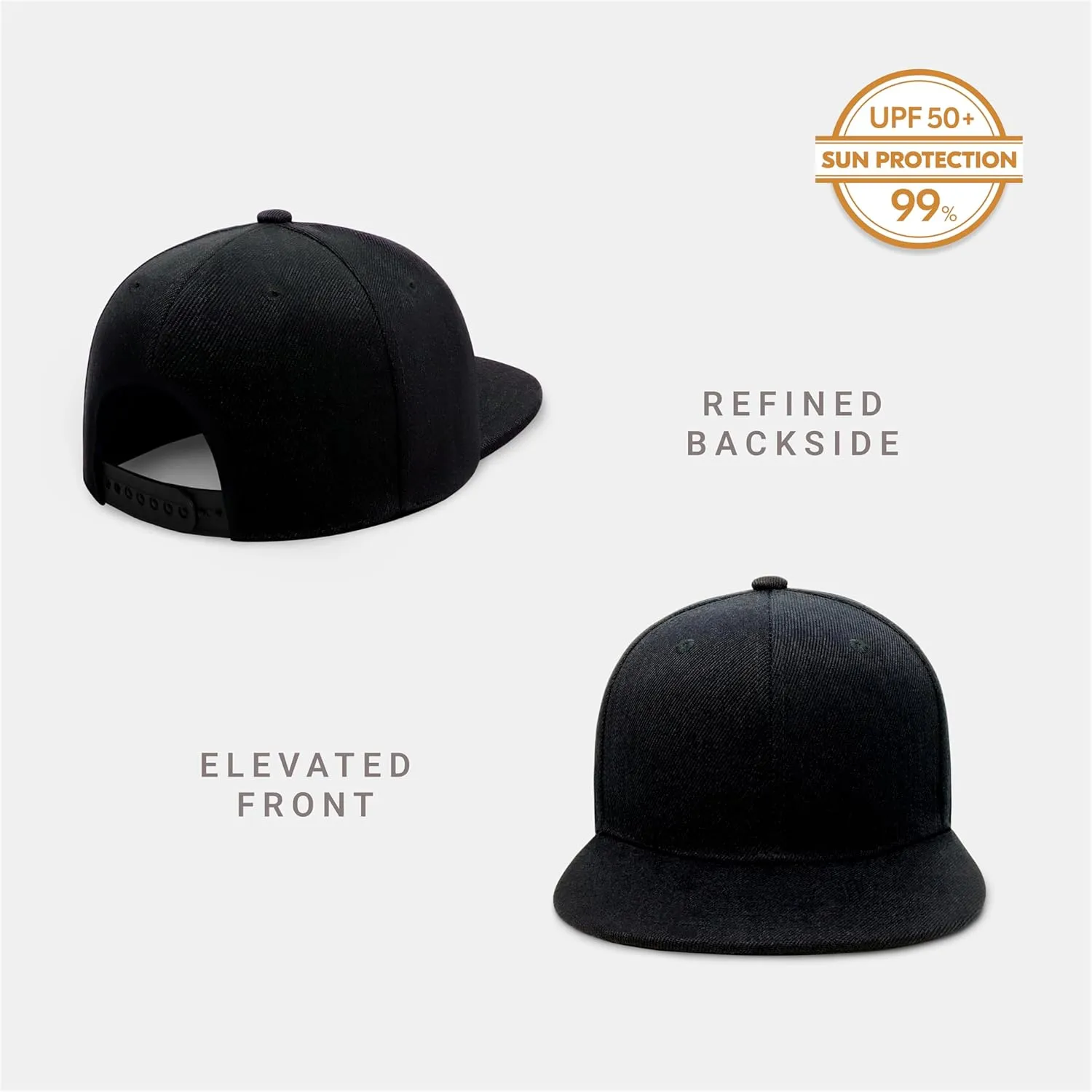 CHOK.LIDS Flat Bill Visor Classic Snapback Hat Blank Adjustable Brim High Top End Trendy Color Style Plain Tone Baseball Cap