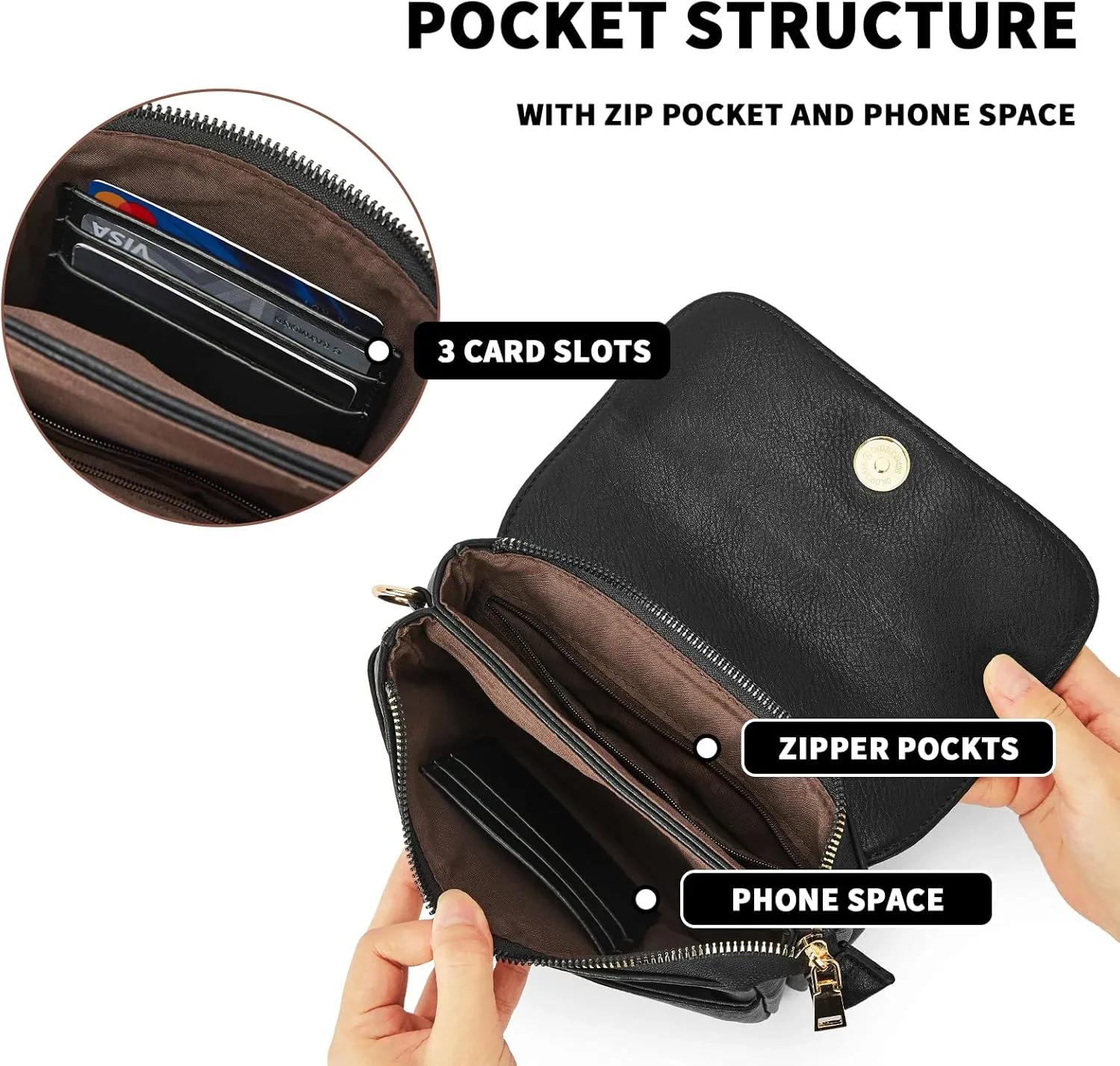 CHOLISS Small Crossbody Bags for Women, Vegan Leather Cell Phone Purse, Mini Travel Purse with Adjustable Strap