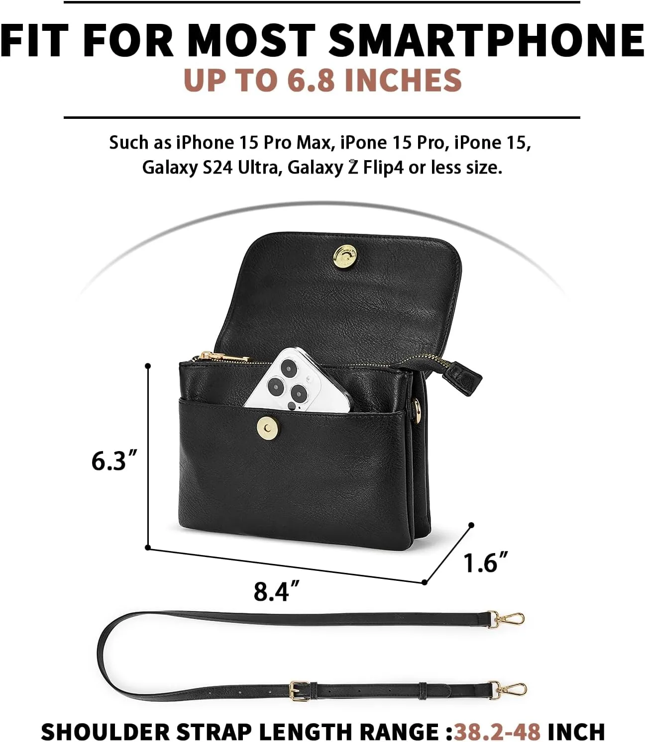 CHOLISS Small Crossbody Bags for Women, Vegan Leather Cell Phone Purse, Mini Travel Purse with Adjustable Strap