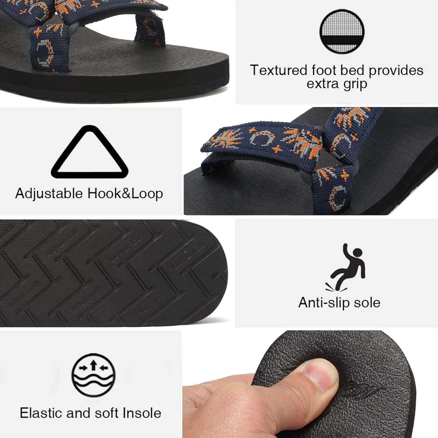 CIOR Women's Sport Sandals Hiking Sandals with Arch Support Yoga Mat Insole Outdoor Light Weight Water Shoes