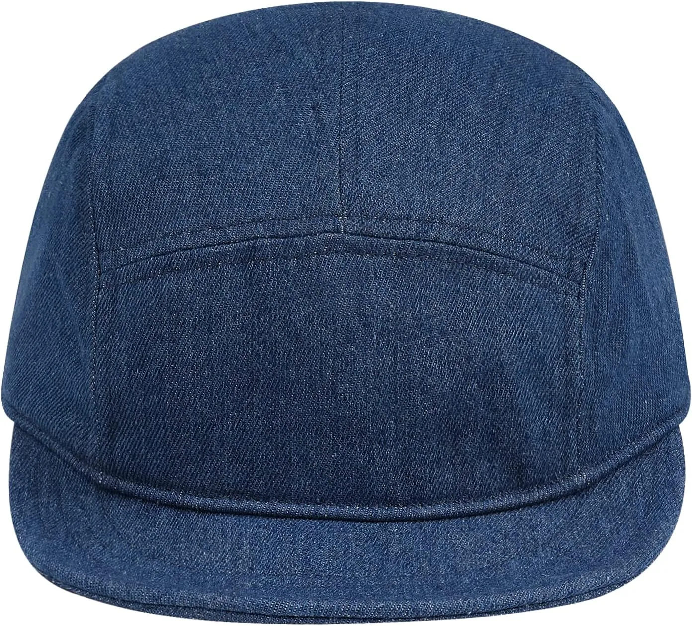 Clakllie Stylish Short Bill Hat Denim Baseball Cap Soft Flat Brim Snapback Hats Trucker Hat Casual Dad Hats Hip Hop Cadet Cap