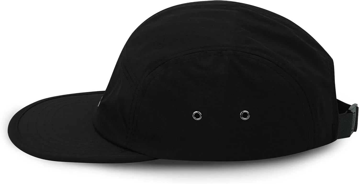 Clakllie Waterproof 5 Panel Hat for Men Quick Dry Flat Brim Baseball Cap Embroidered Trucker Hats for Running Camp Hiking Hat