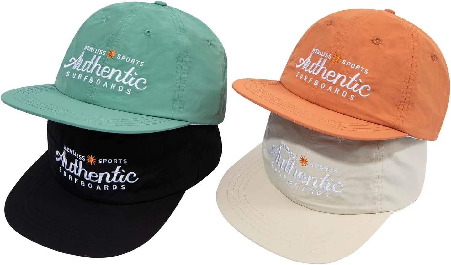 Clakllie Waterproof 5 Panel Hat for Men Quick Dry Flat Brim Baseball Cap Embroidered Trucker Hats for Running Camp Hiking Hat