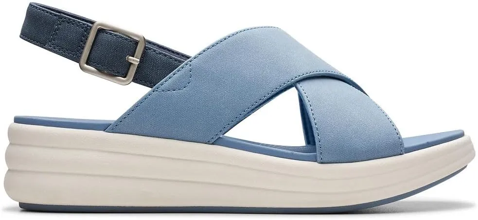 Clarks Women's Casual Wedge Sandal, Denim, 12
