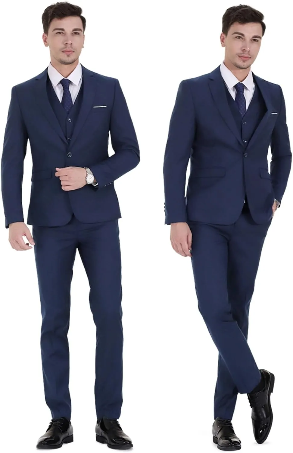 Cloudstyle Mens 3-Piece Suit Notched Lapel One Button Slim Fit Formal Jacket Vest Pants Set