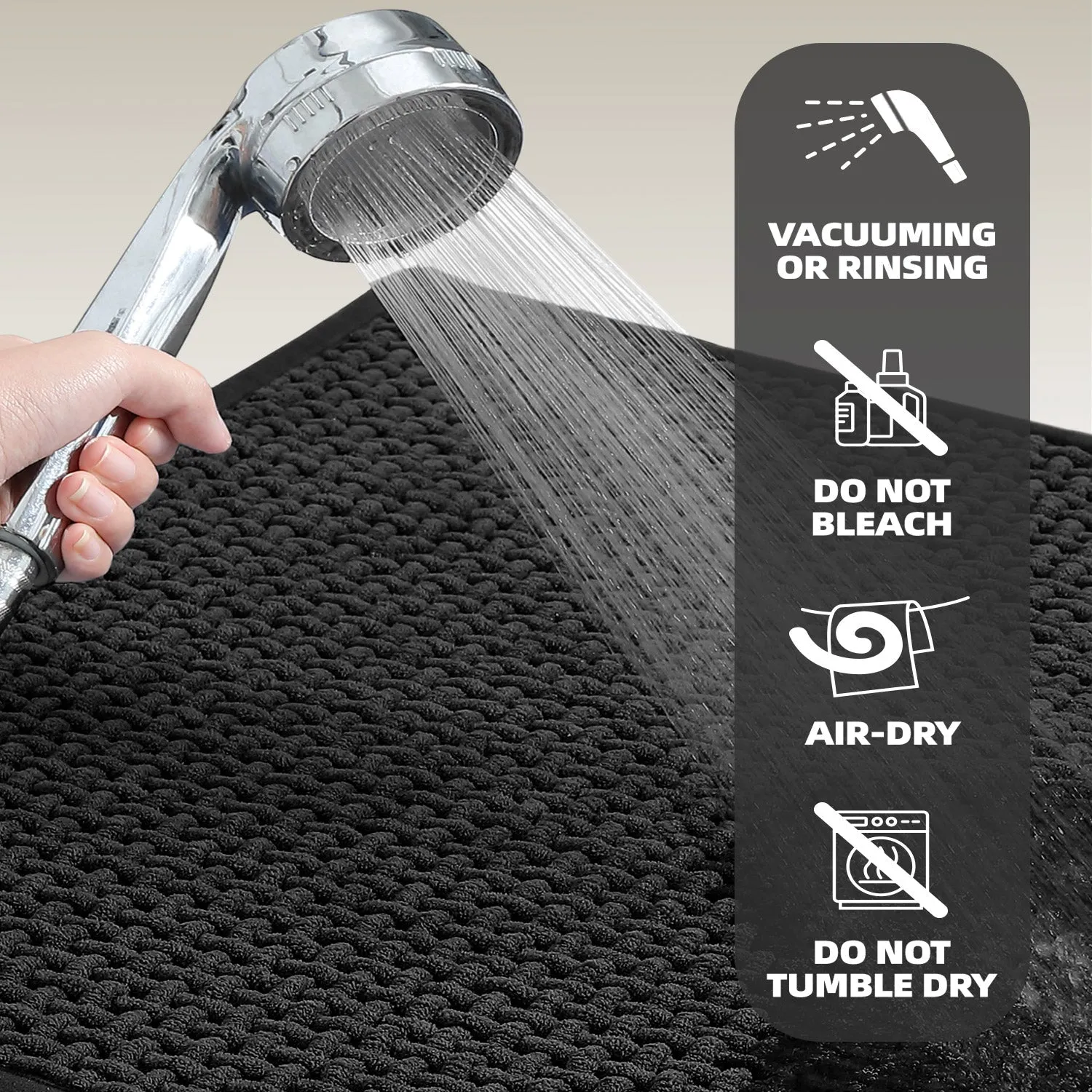 Color&Geometry Upgraded Denser Chenille Pile Bath Mat