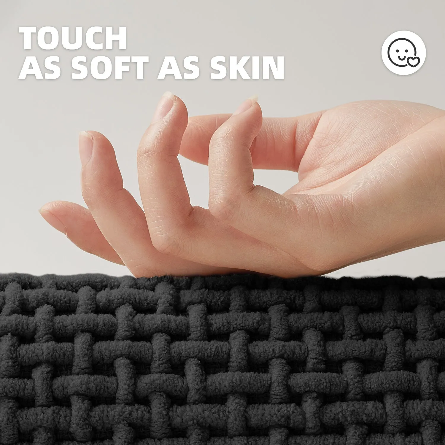 Color&Geometry Upgraded Denser Chenille Pile Bath Mat