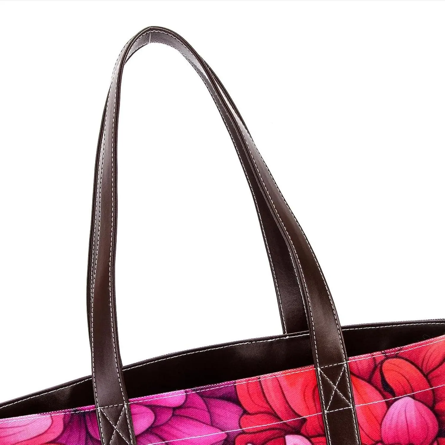 Colorful Petal Flowers-1002 Shoulder Purses for Women Large Soft Washed Leather Purses and Durable Handbags