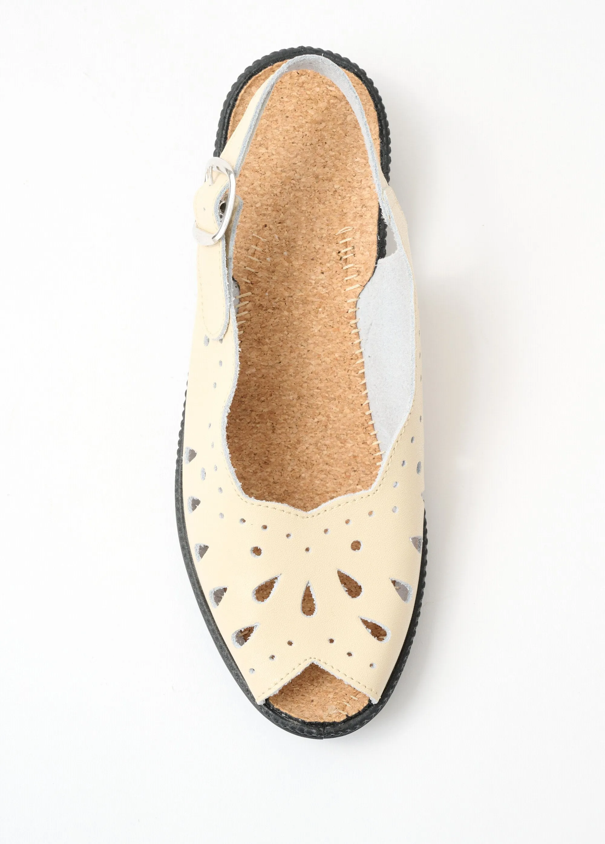 Comfort wide leather wedge sandals