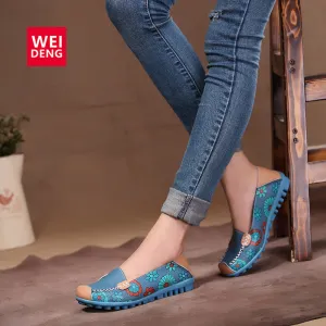 Comfortable Boat Casual Flawless Women Soft Flat Leather Gommino High-capacity functionality 35-40 On Ventilation Flat Printing Fashion Slip Color Genuine Shoes 4