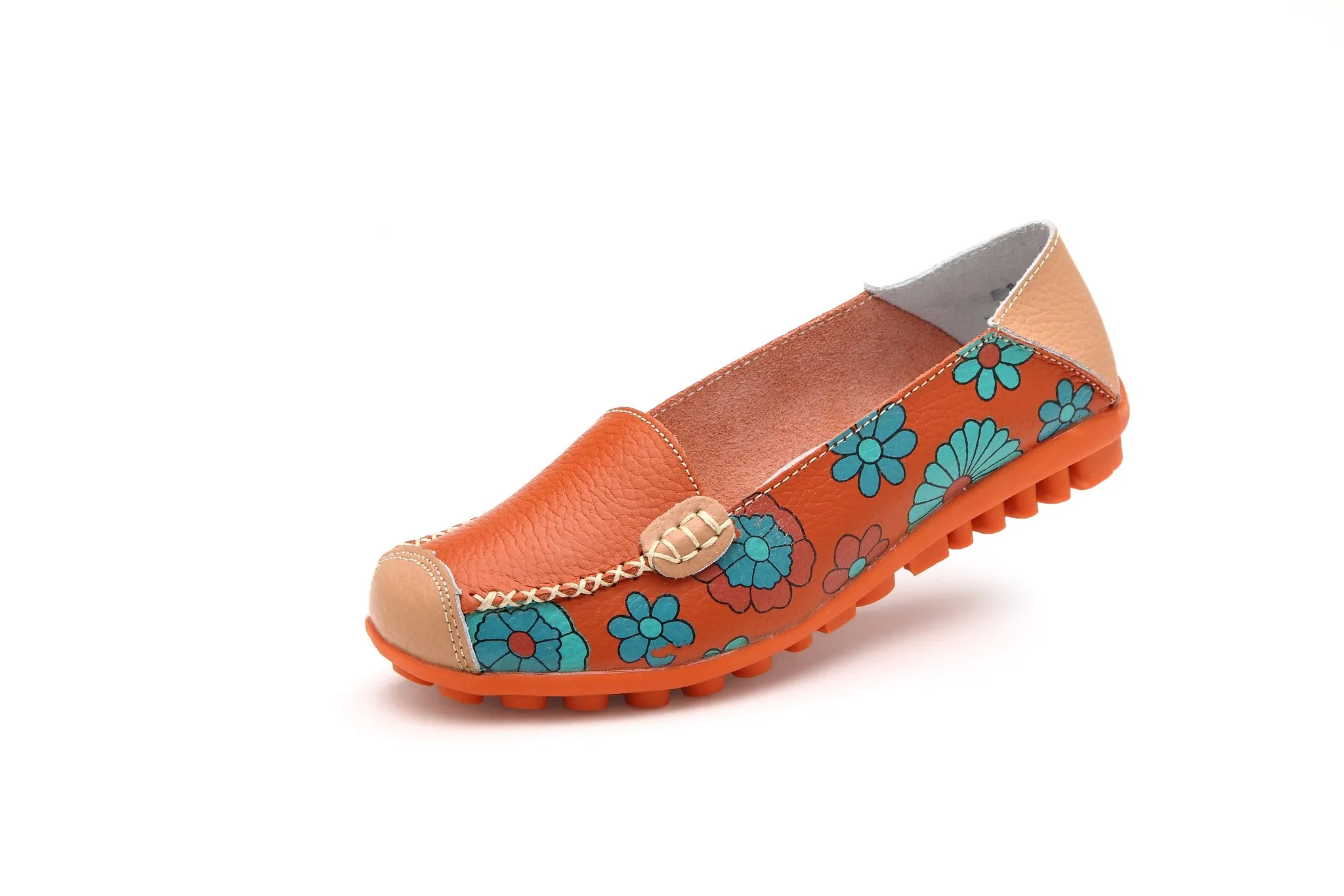 Comfortable Boat Casual Flawless Women Soft Flat Leather Gommino High-capacity functionality 35-40 On Ventilation Flat Printing Fashion Slip Color Genuine Shoes 4