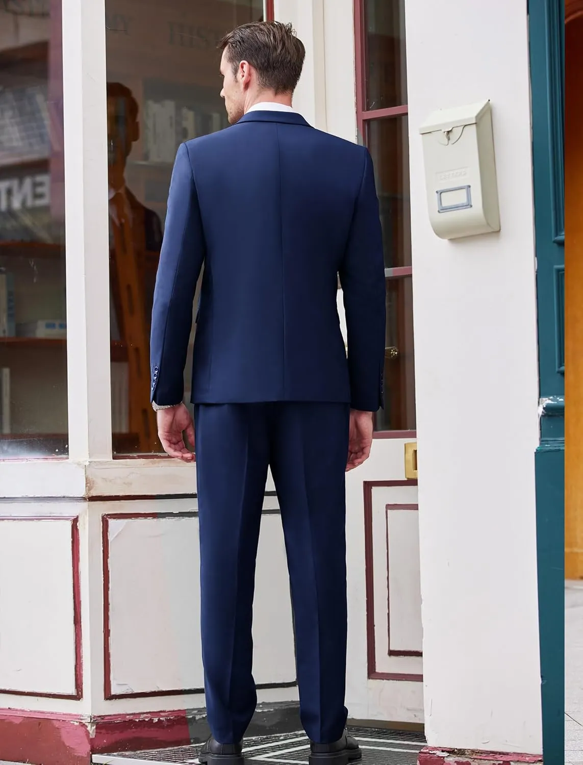 COOFANDY Men's 3 Piece Wedding Suit Set One Button Slim Fit Jacket Blazer Vest Pants Set Groom Prom Tuxedo Suits