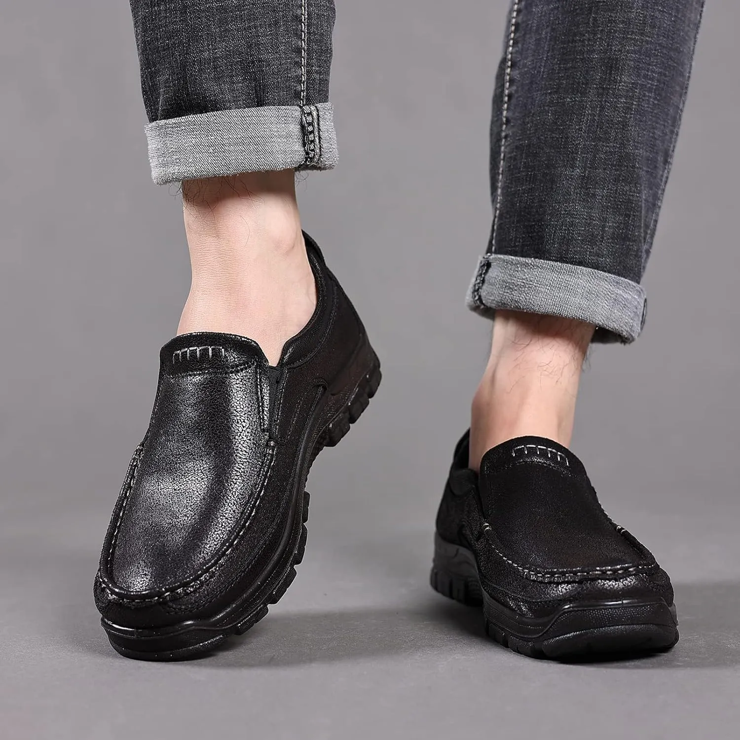 Coramtty Men's Slip on Loafers Casual Shoes Soft Lightweight Slippers Breathable Comfort Dress Shoes for Male Walking Flat Outdoor