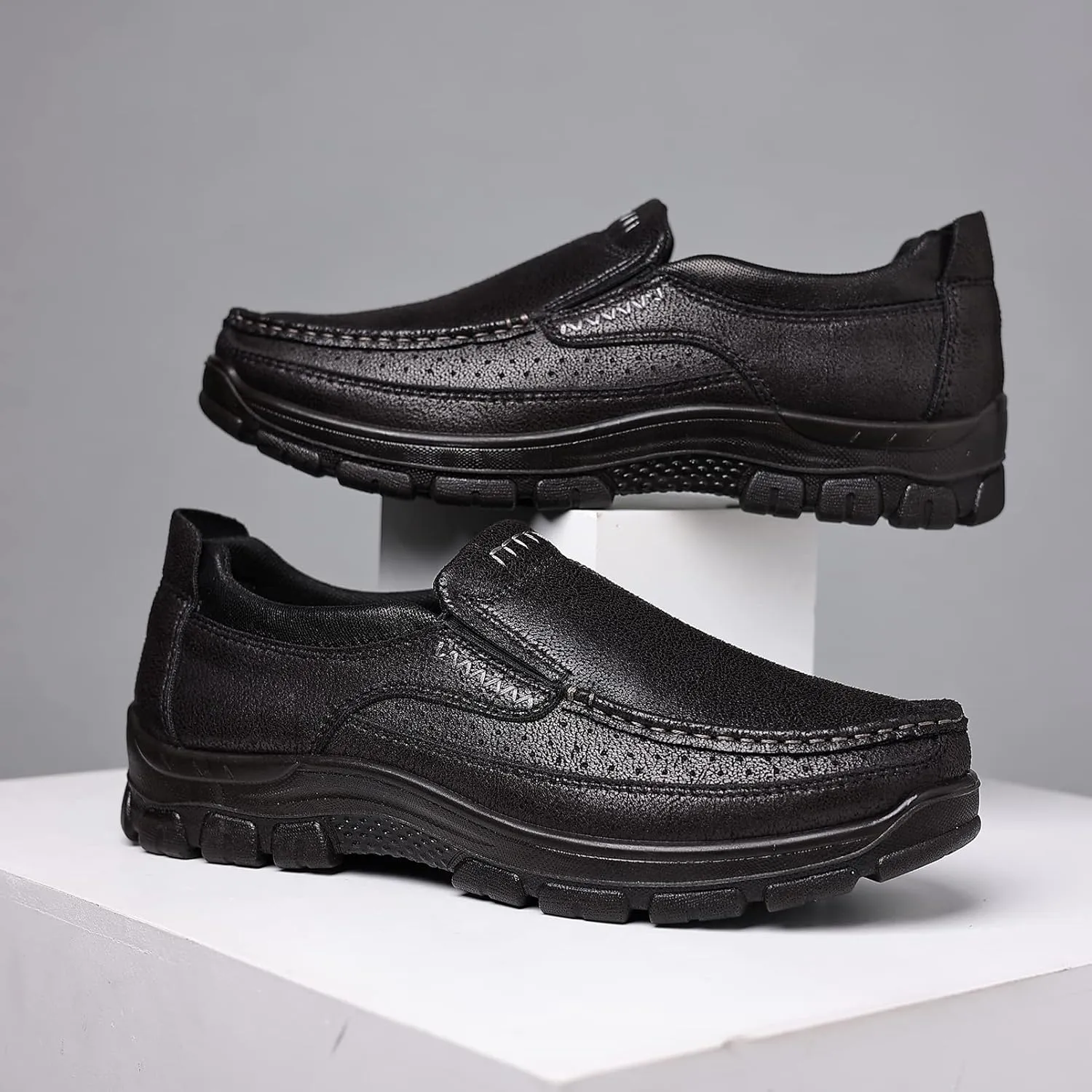Coramtty Men's Slip on Loafers Casual Shoes Soft Lightweight Slippers Breathable Comfort Dress Shoes for Male Walking Flat Outdoor