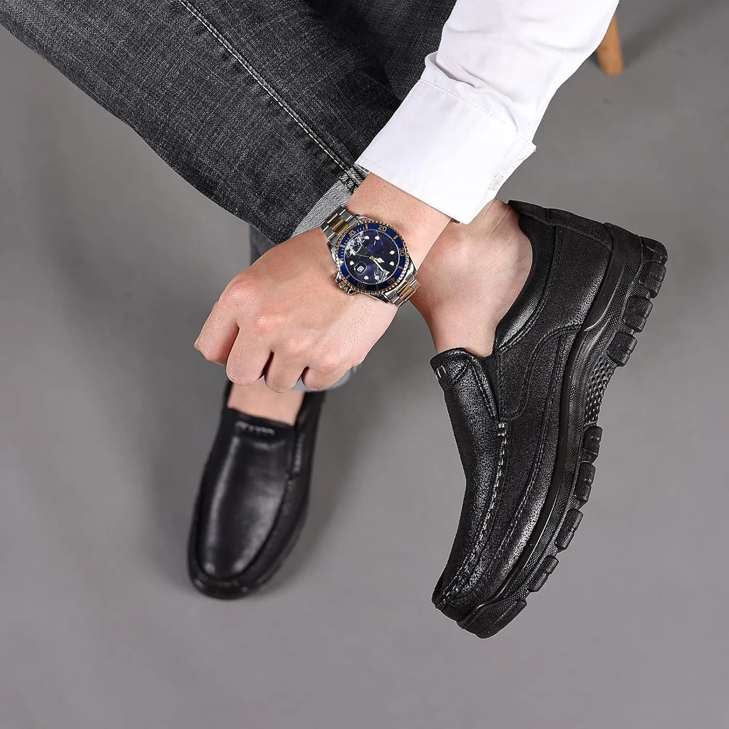 Coramtty Men's Slip on Loafers Casual Shoes Soft Lightweight Slippers Breathable Comfort Dress Shoes for Male Walking Flat Outdoor