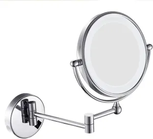 Cosmetic Vanity Mirror LED Makeup Mirror 8 Inch 7 Times Magnification Folding Wall Mount Lamp Mirror Telescopic Mirror Bathroom Mirror