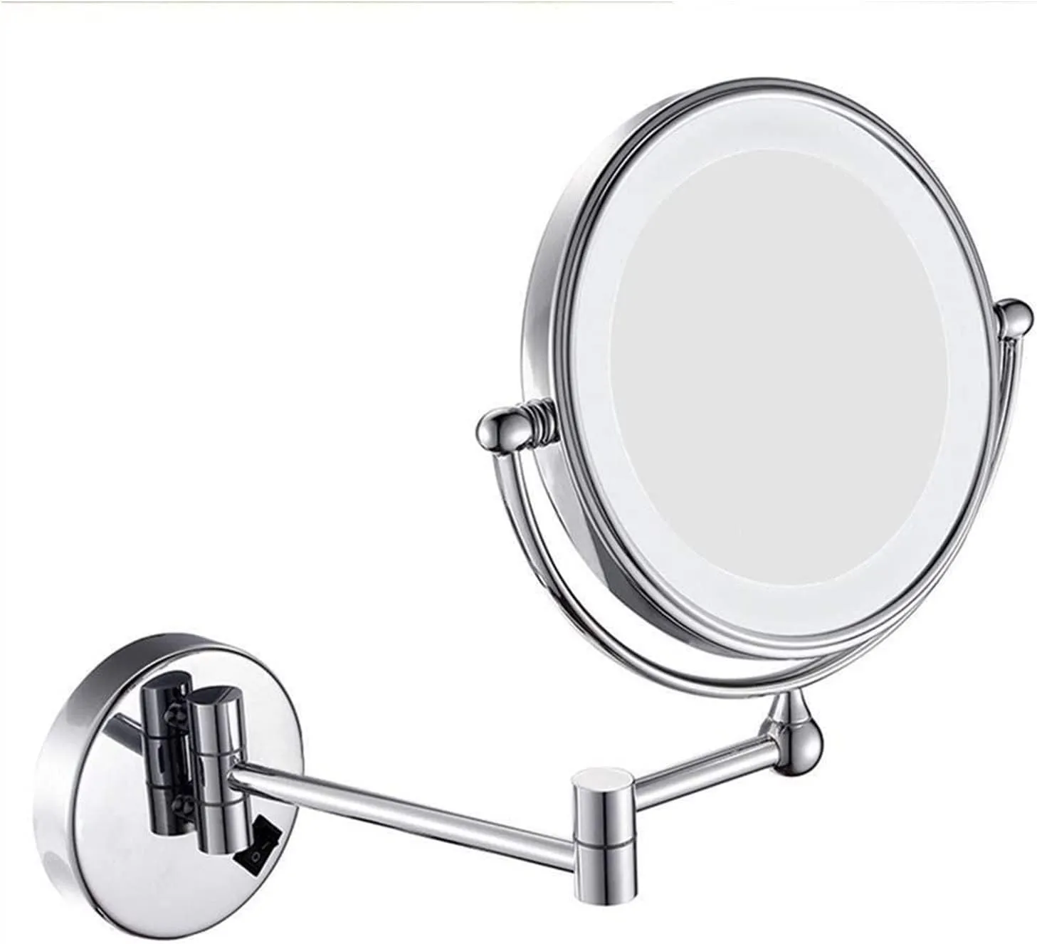 Cosmetic Vanity Mirror LED Makeup Mirror 8 Inch 7 Times Magnification Folding Wall Mount Lamp Mirror Telescopic Mirror Bathroom Mirror